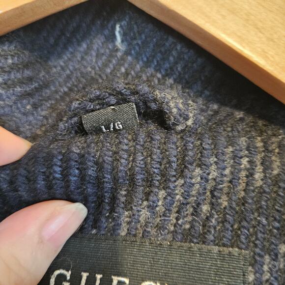 Guess Hooded Plaid Wool Blend Pea Coat Jacket Women's Large Winter Layer Casual - Picture 9 of 12